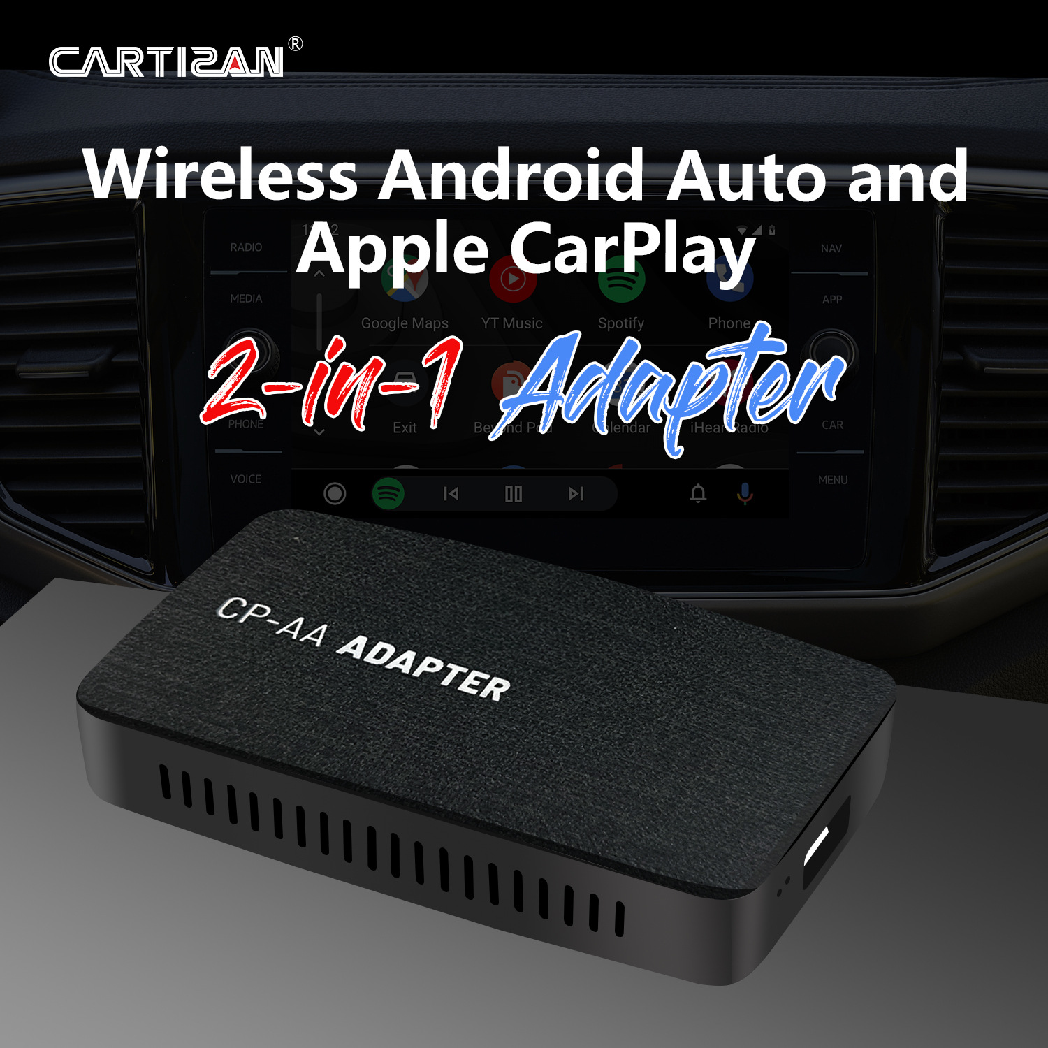 Wireless Andriod Auto and Apple Carplay 2 IN 1 Adapter USB Plug and Play –  JJ Smart Living