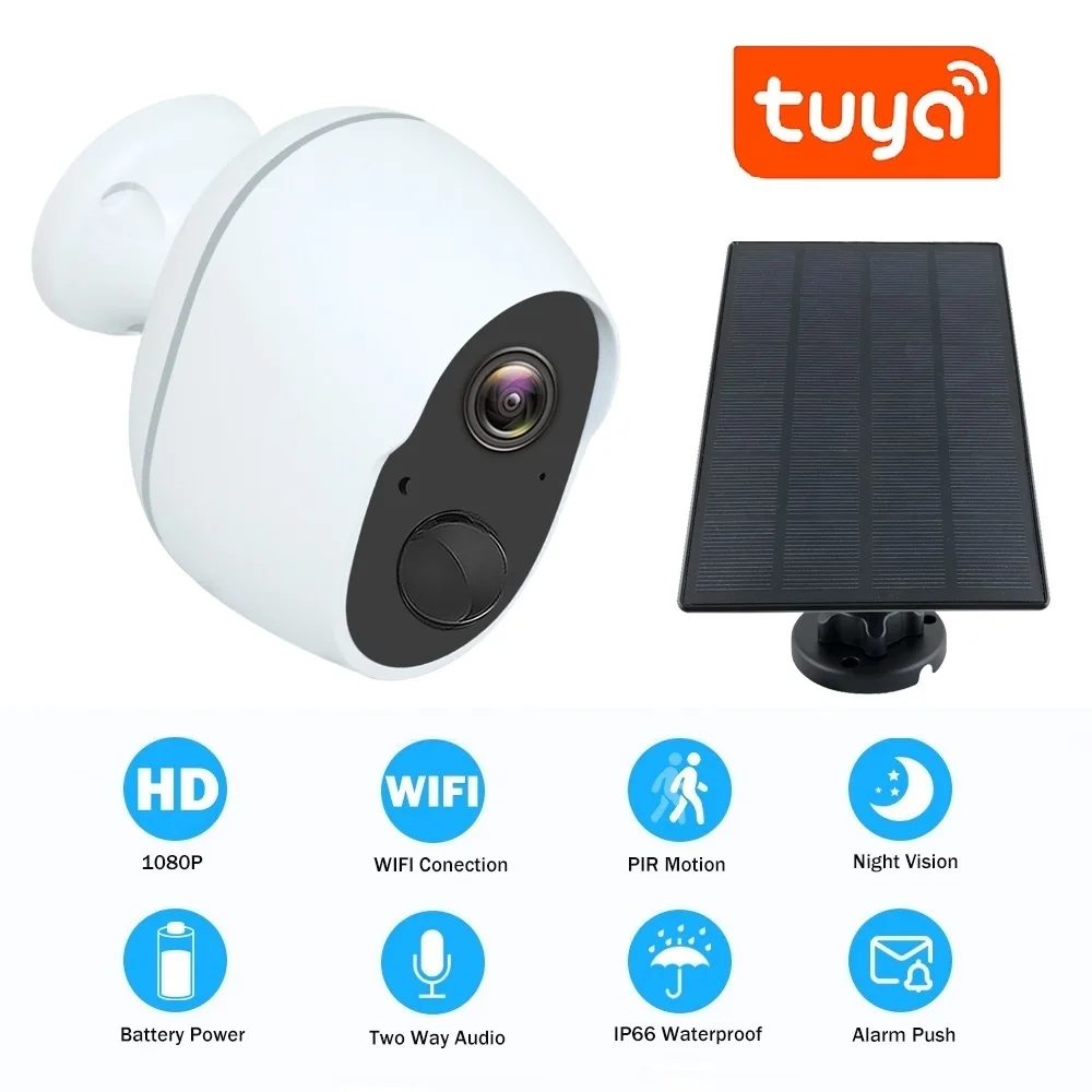 HD Outdoor Solar Battery Camera Rechargeable Solar Panel Video