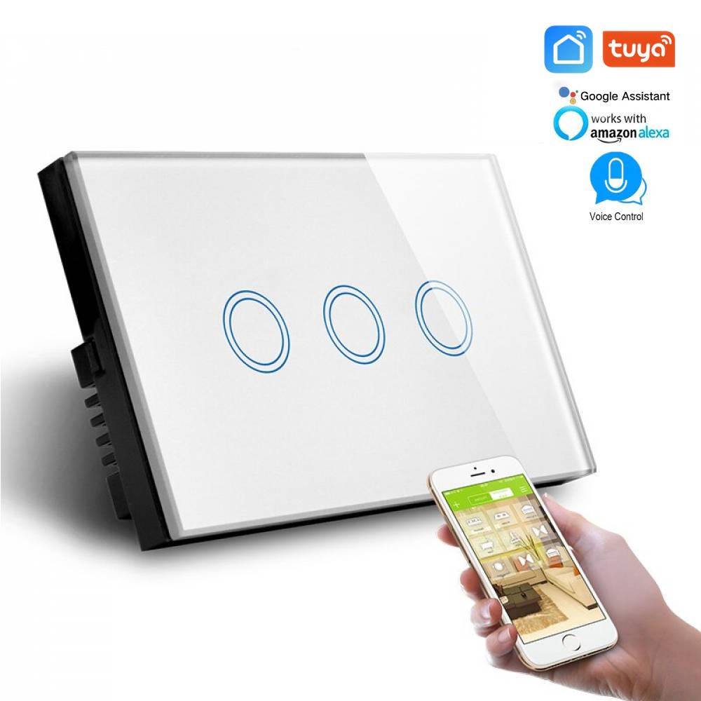 3 Gang Smart Light Switch Wireless Wall Touch Control