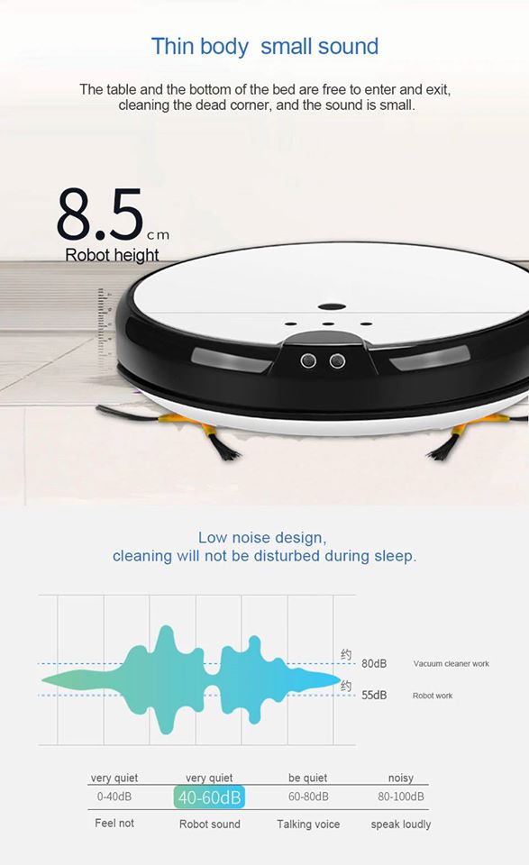 Smart Robot Vacuum Cleaner 3IN1 Sweeping/Vacuuming/Mop, Auto charge, Tuya/Smart Life App Control